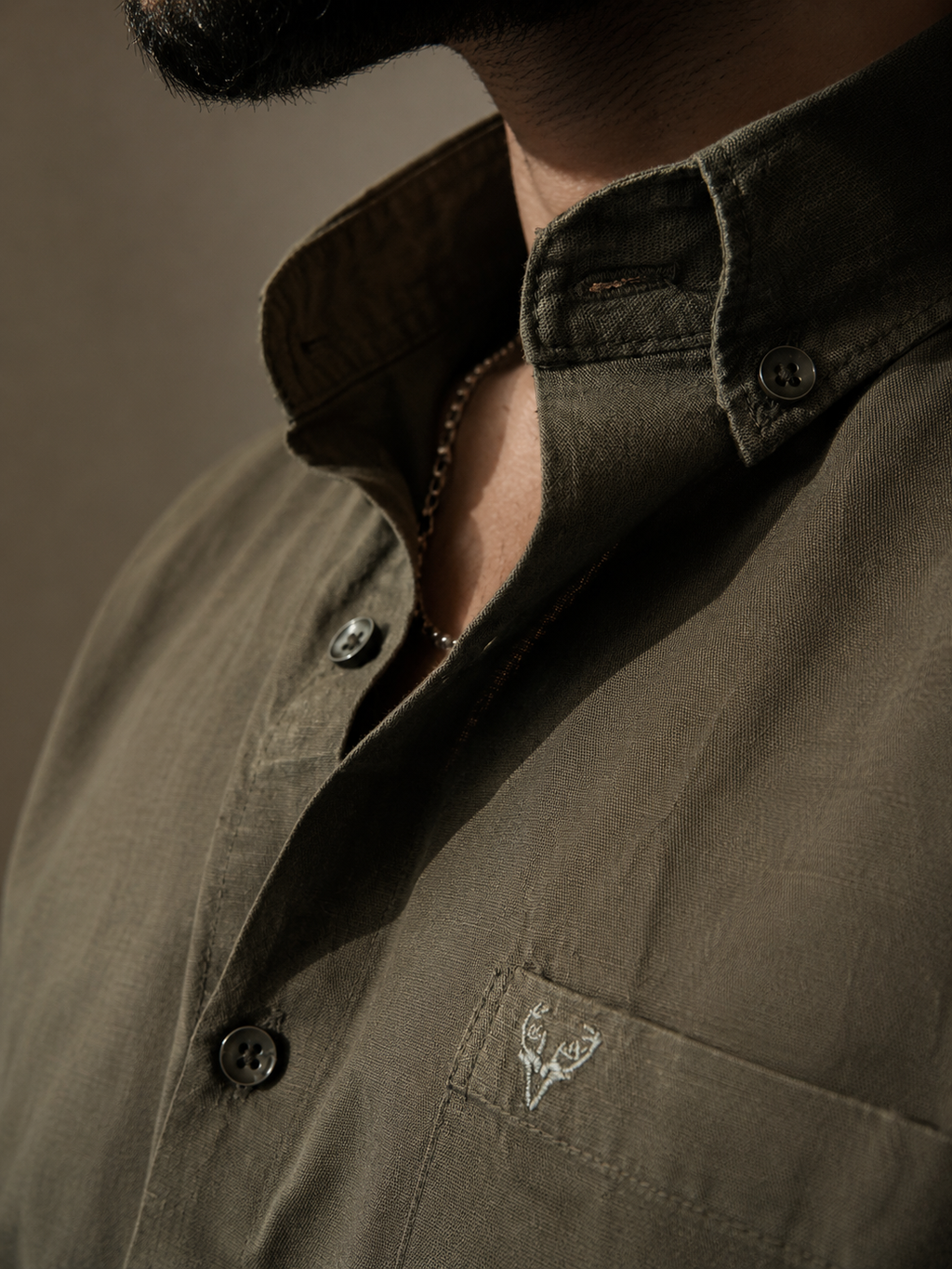 The Green Cotton Linen Shirt