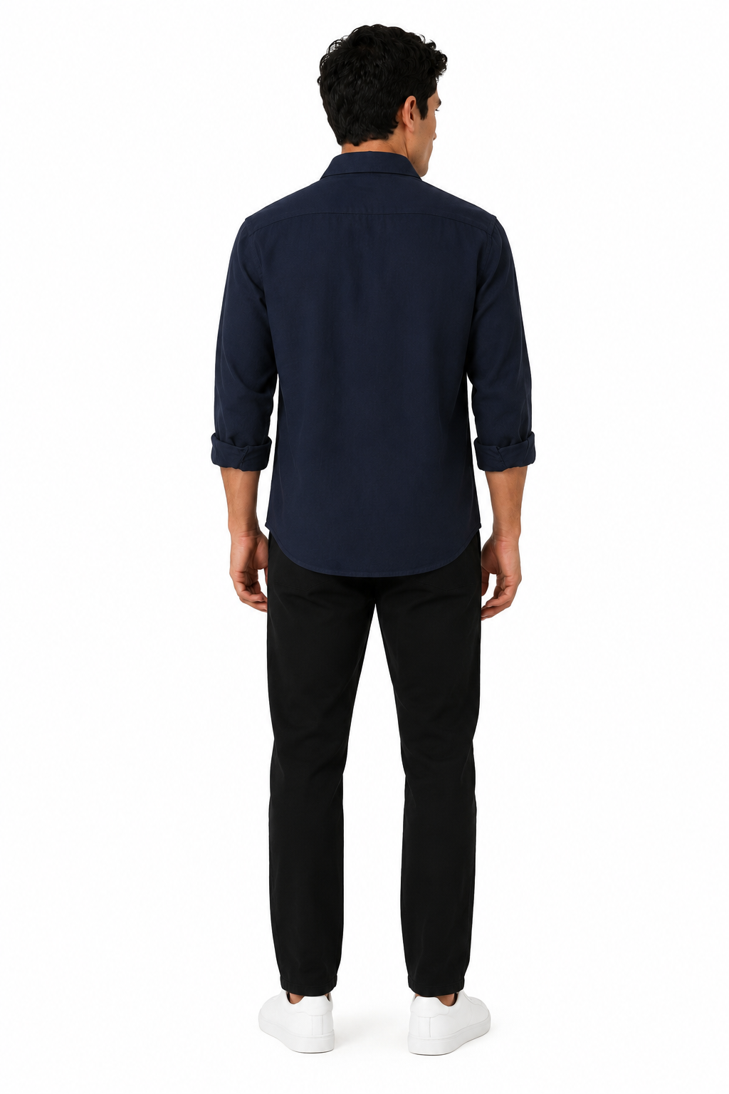 The Navy Cotton Linen Shirt