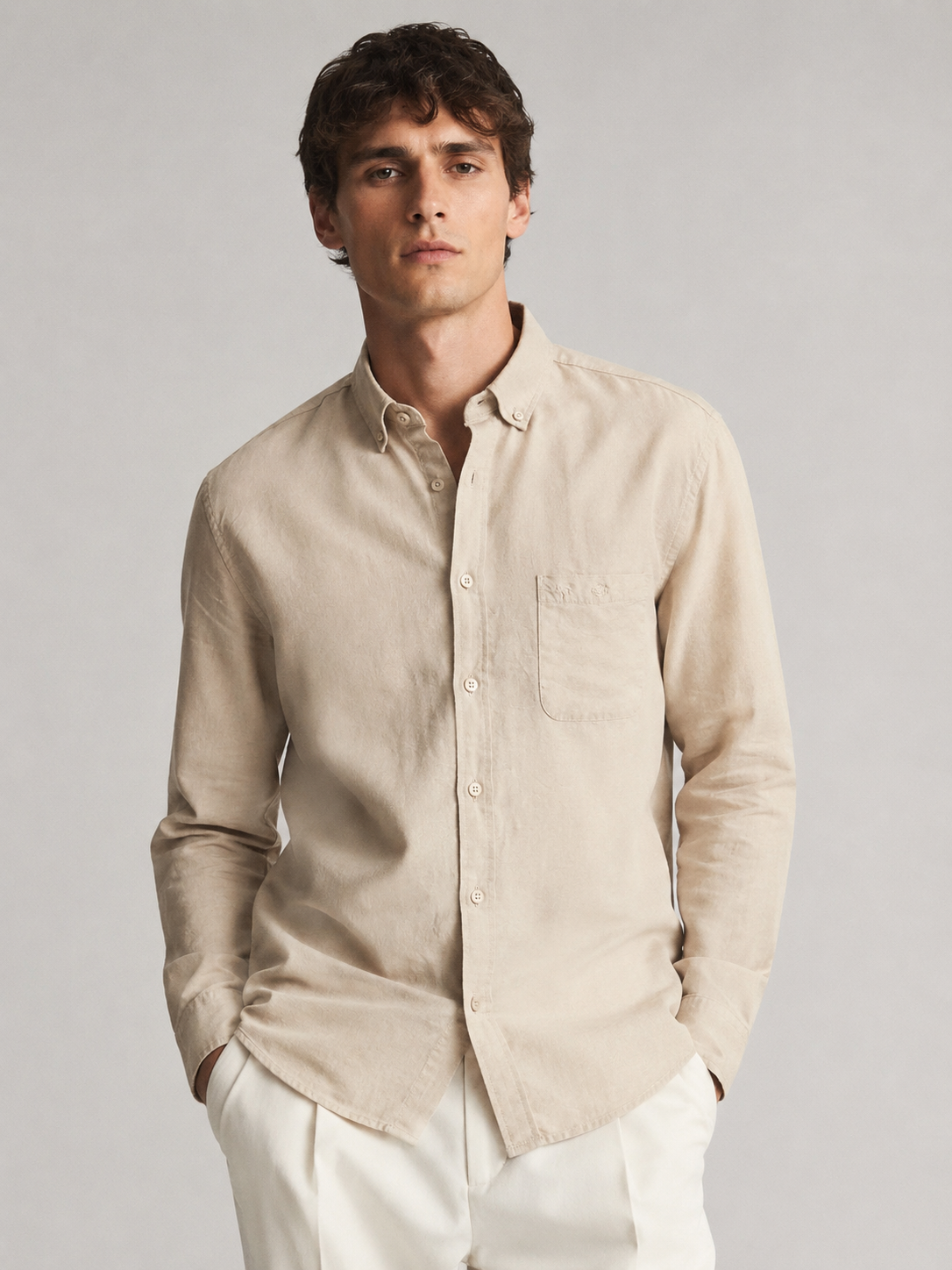 The Beige Cotton Linen Shirt