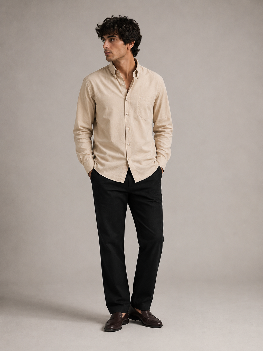 The Beige Cotton Linen Shirt