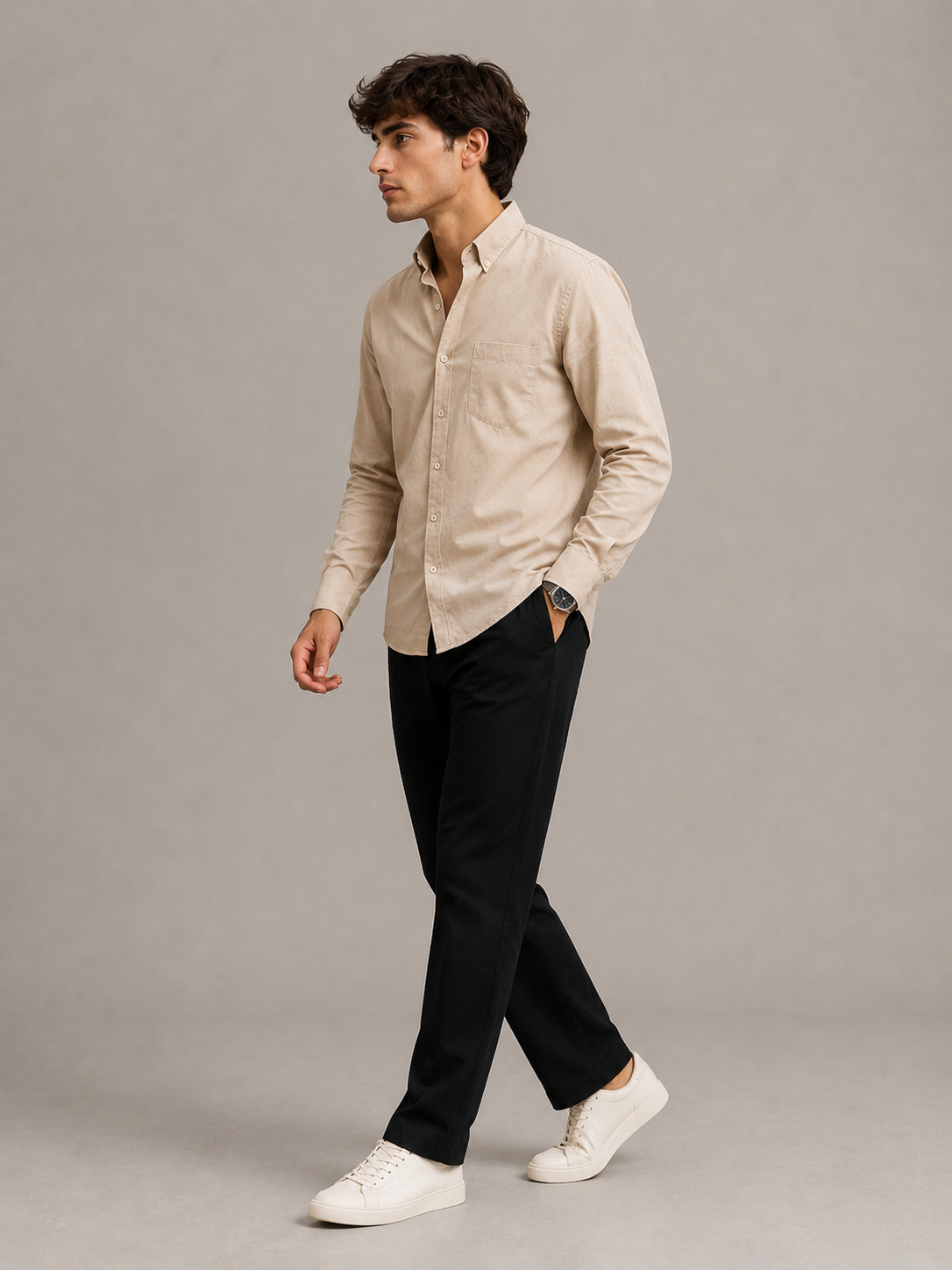 The Beige Cotton Linen Shirt