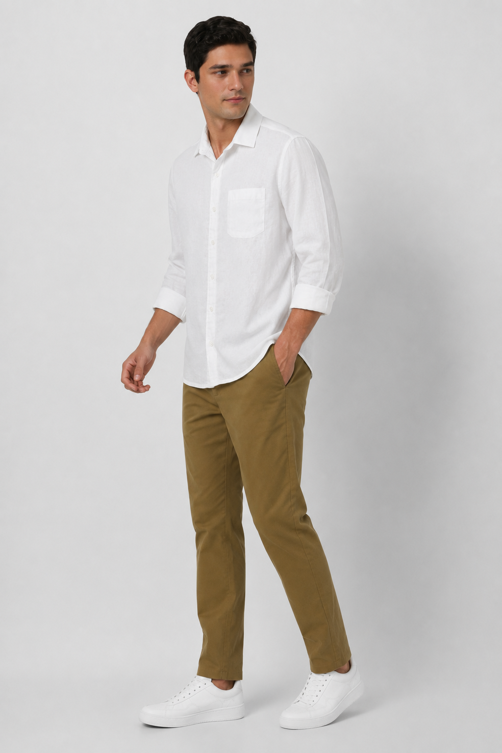 The White Cotton Linen Shirt