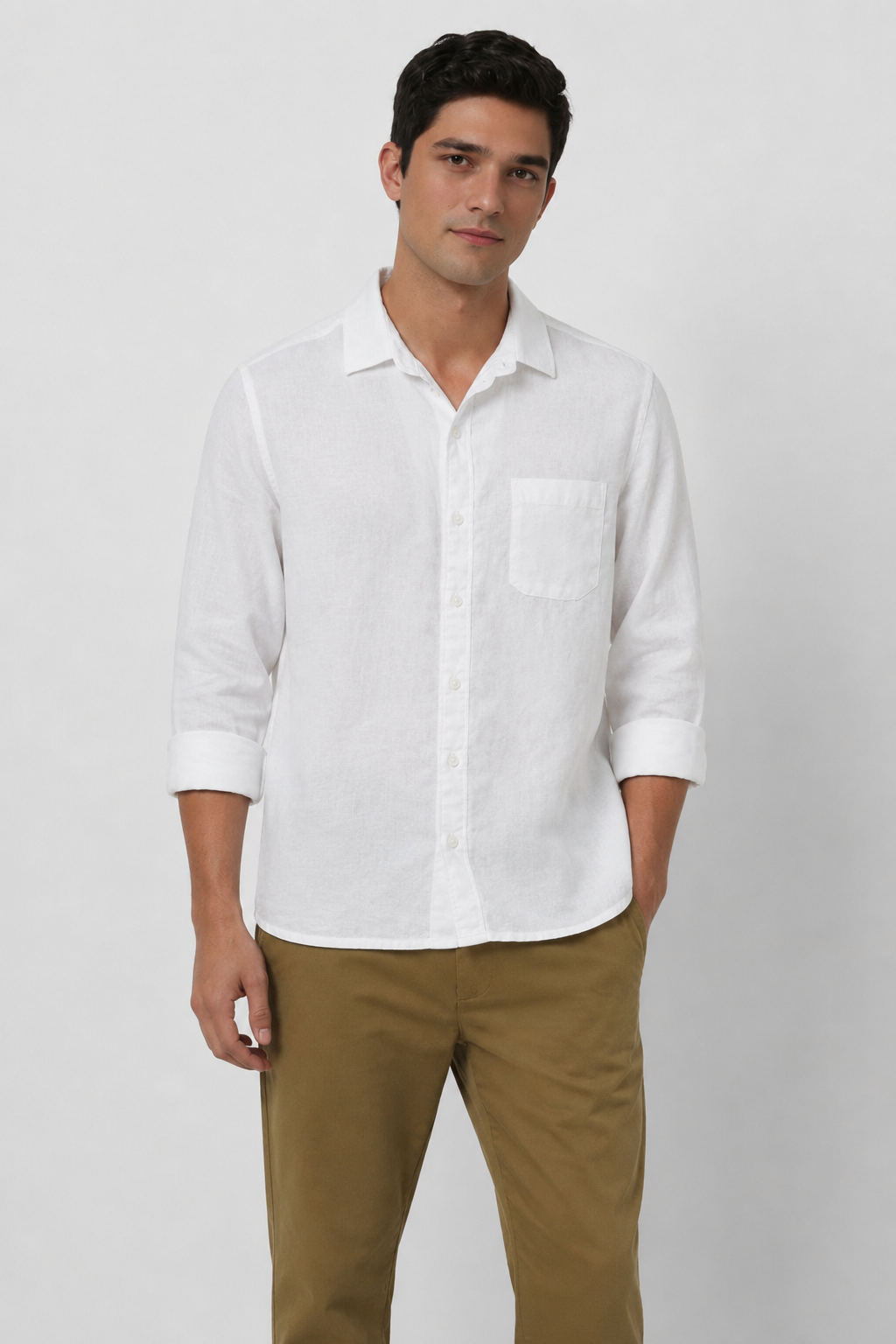 The White Cotton Linen Shirt